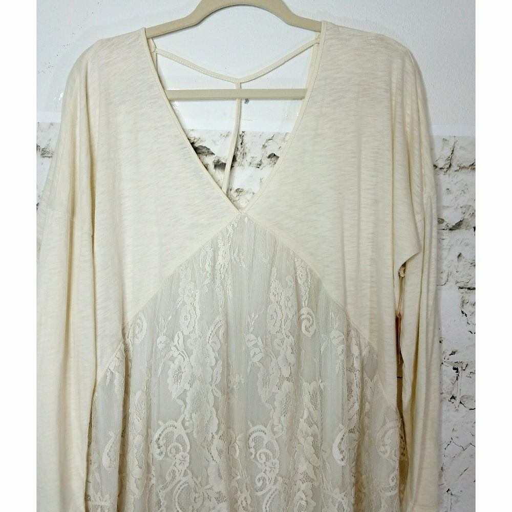 Taylor & Sage Lace Ivory Blouse sz Lg - Picture 5 of 8